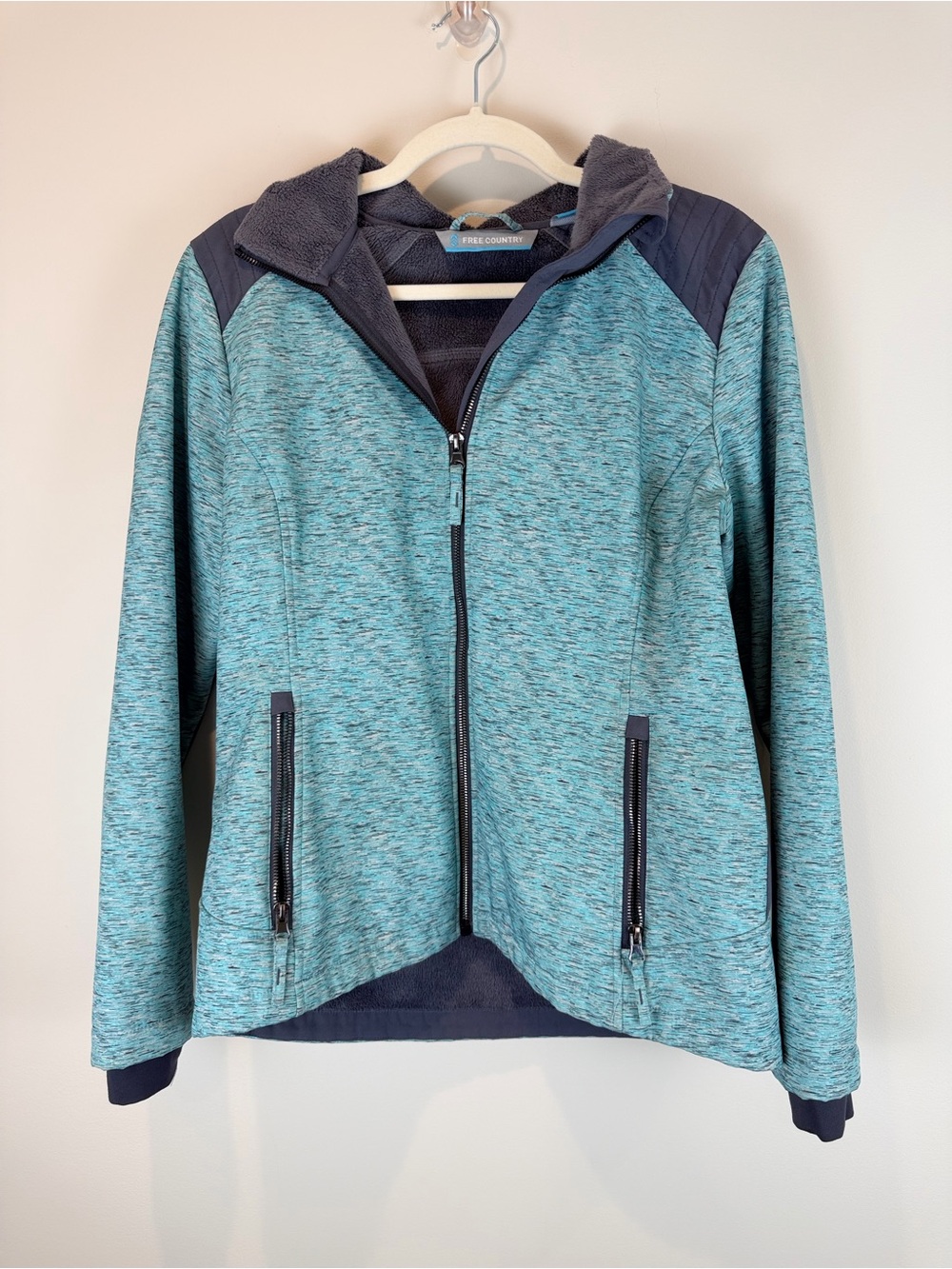 Free Country Teal & Gray Full-Zip Super Warm Utility Jacket Medium